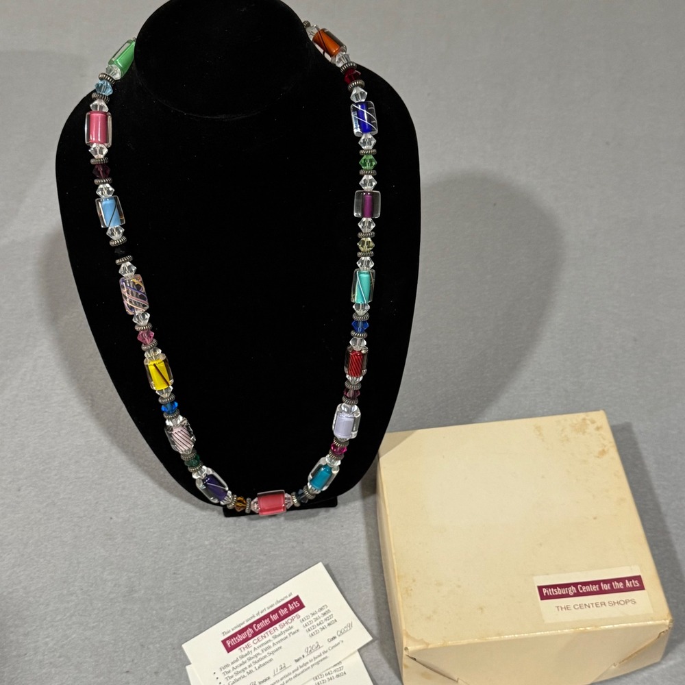 Fineline Studios Necklace Women Multicolor Vintage Furnace Glass Beaded Art